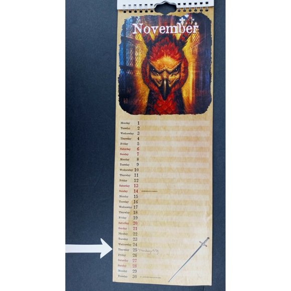 Harry Potter Long 2004 Wall Calendar From UK Vintage 16.5" x 6" Danilo Pictures - Picture 6 of 9